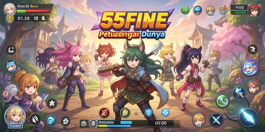 Gameplay seru dan karakter anime menarik di 55FIVE.