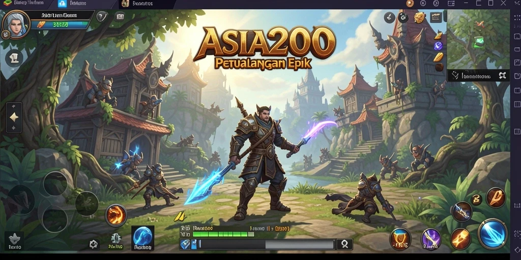 Tampilan gameplay menarik dari ASIA200 di dunia fantasi.