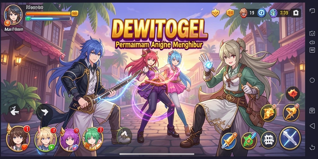 Screenshot gameplay DEWITOGEL menunjukkan aksi karakter anime yang menakjubkan.