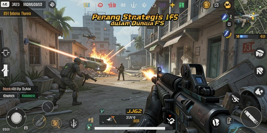 Tangkapan layar gameplay <strong>JJ62</strong> menampilkan aksi pertempuran intens.