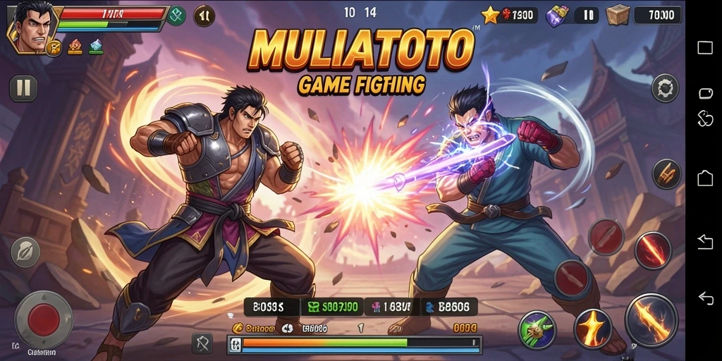 Gameplay MULIATOTO menampilkan pertarungan yang epik dan dinamis.