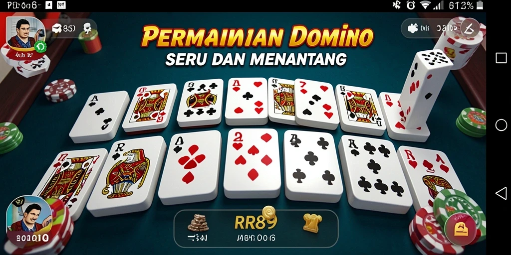 Tampilan gameplay menarik dari RR89 yang menunjukkan serunya bermain Domino.