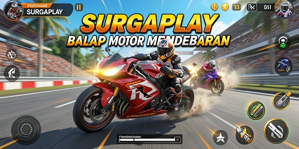 Gameplay seru balap motor di SURGAPLAY.